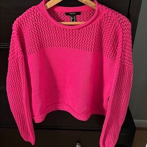 Forever 21 Vibrant Pink Crew Neck Sweater